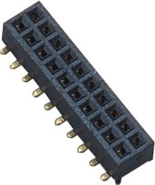 Διπλός 2*10 συνδετήρας 1.27mm επιγραφών καρφιτσών καρφιτσών θηλυκός ο Μαύρος 180° SMT PA9T
