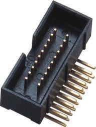 Χρυσός συνδετήρας 1.27*2.54mm 2*10P PA9T 30%GF UL94V-0 επιγραφών κιβωτίων ΕΜΒΎΘΙΣΗΣ λάμψης 90° ορείχαλκου