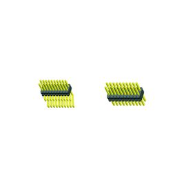 Μαύρη διπλή σειρά επιγραφών καρφιτσών SMT LCP 0.80*1.20 με τη χρυσή λάμψη ROHS συσκευασίας εξελίκτρων ΚΑΠ H=1.4